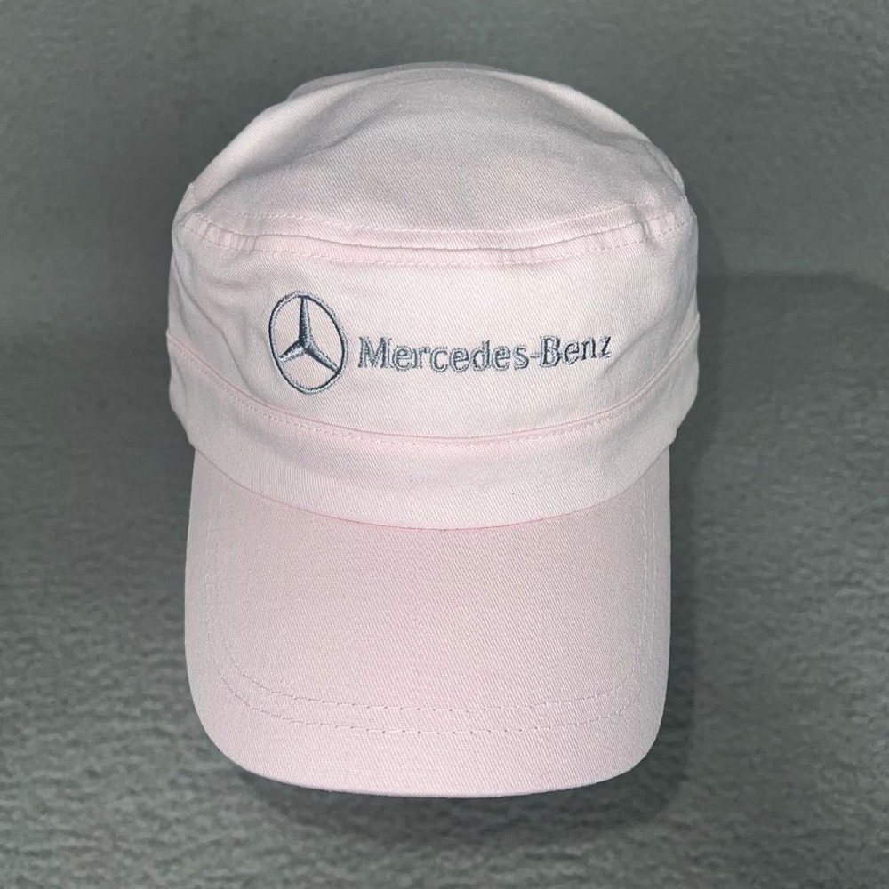 NWOT Official Mercedes-Benz Cadet Cap Pink Embroidered Flat Top Strapback Hat
